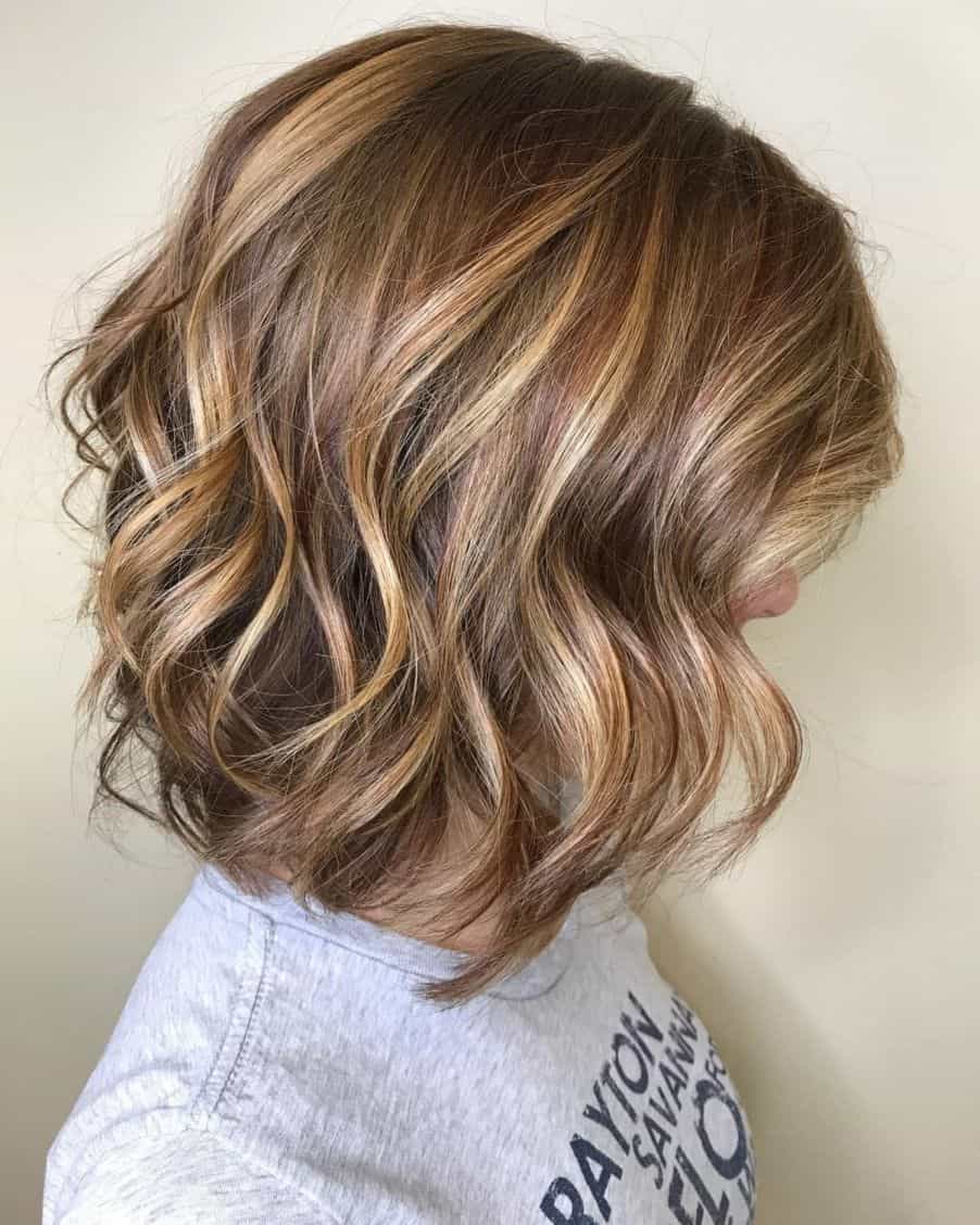 Chocolate Bob with Golden Blonde Highlights