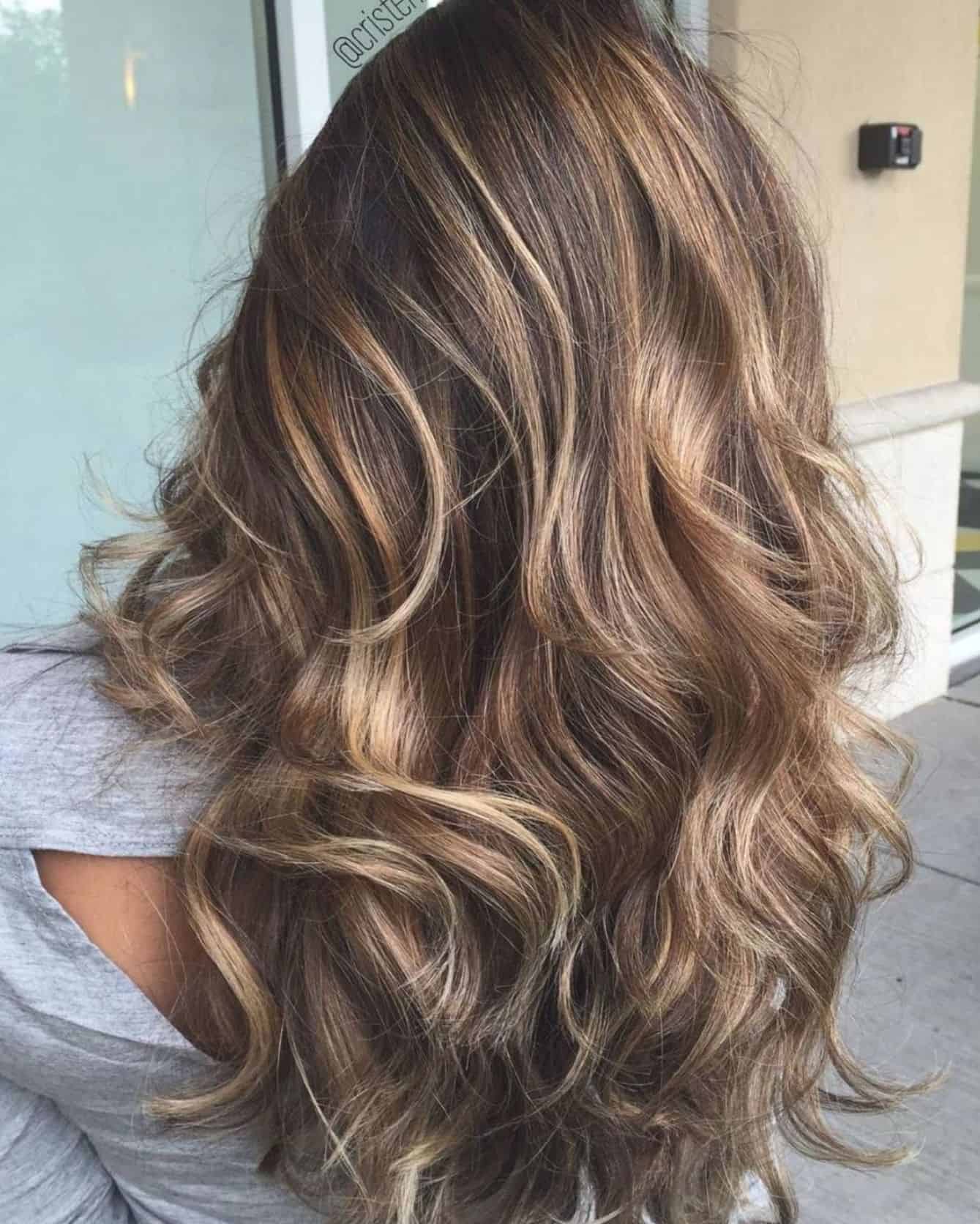 Long chocolate hair with subtle highlights