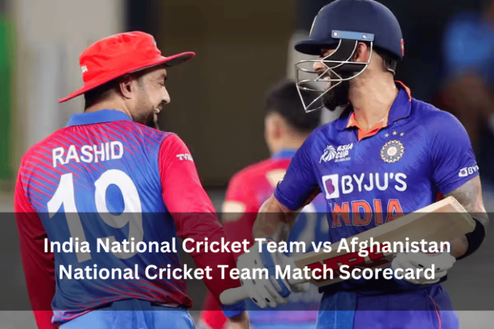 India National Cricket Team vs Afghanistan National Cricket Team Match Scorecard