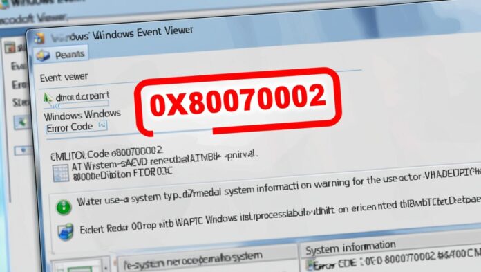 What is Error Code 0x80070002 in Event Viewer